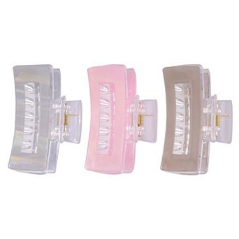 Emberly Pearlized Acrylic Claw Hair Clips 3 pk