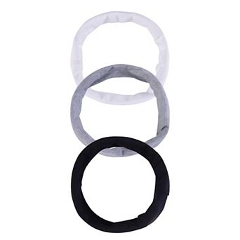 Emberly 3 pk Black, White & Gray Fabric Headwraps