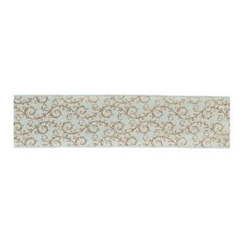 Melrose Blue & Gold Glitter Wired Ribbon