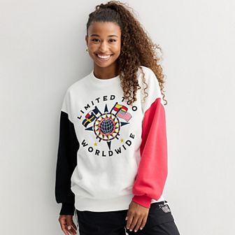 Juniors' Limited Too Blocked Oversized Crew Sweatshirt