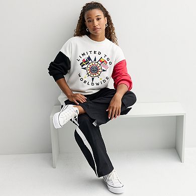 Juniors' Limited Too Blocked Oversized Crew Sweatshirt