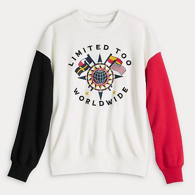 Juniors' Limited Too Blocked Oversized Crew Sweatshirt