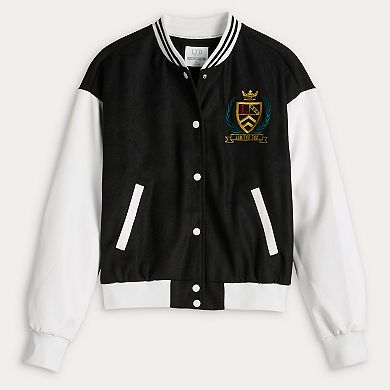 Juniors' Limited Too Embroidered Design Classic Bomber Jacket