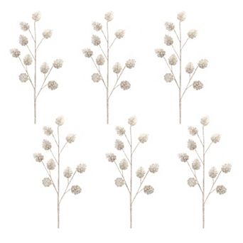 Melrose Glittered Pinecone Spray Set of 6