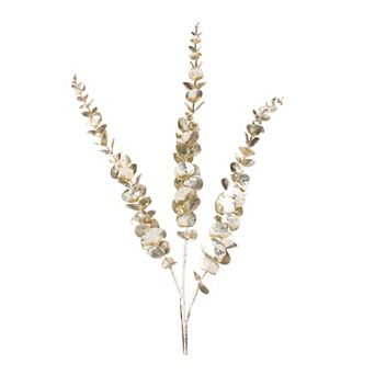 Melrose Glittered Artificial Eucalyptus Spray Set of 6