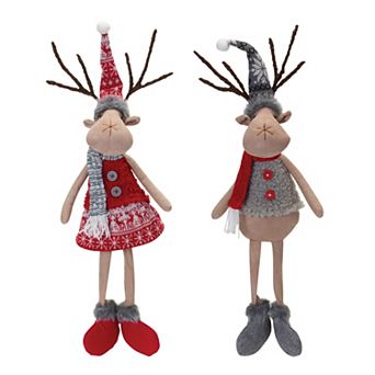 Melrose Plush Deer Shelf Sitter Set of 2