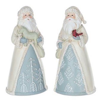 Melrose 2 pc Winter Santa Figurine Set