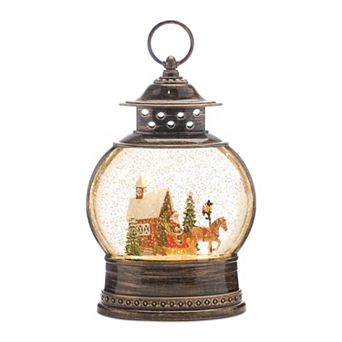 Melrose LED Snow Globe with Santa's Sleigh