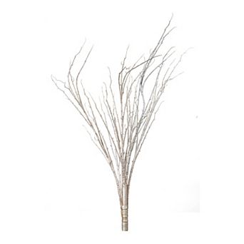 Melrose Snowy Flocked Artificial Branches Set of 2