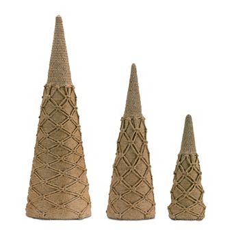 Melrose 3 pc Woven Rope Cone Tree Set