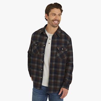 Men's Chaps Lakeland Long Sleeve Knit Plaid Flannel Shirt