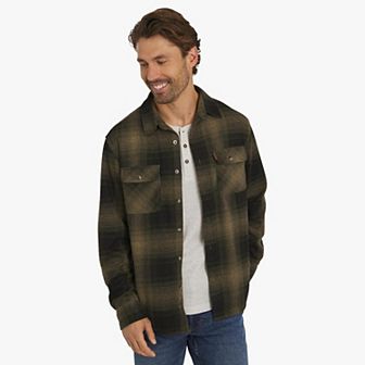 Men's Chaps Long Sleeve Knit Flannel Shirt