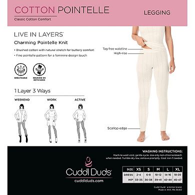 Women's Cuddl Duds® Cotton Pointelle Legging