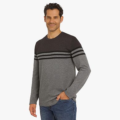 Men's Chaps Striped Long Sleeve Crewneck Knit Sweater