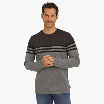 Men's Chaps Striped Long Sleeve Crewneck Knit Sweater