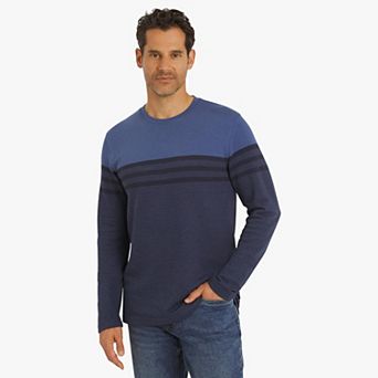 Men's Chaps Striped Long Sleeve Crewneck Knit Sweater