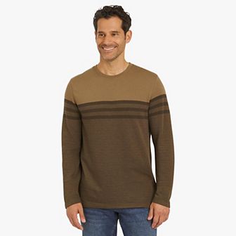Men's Chaps Striped Long Sleeve Crewneck Knit Sweater