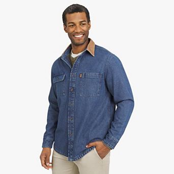 Men's Chaps Flannel Lined Denim Shirt Jacket