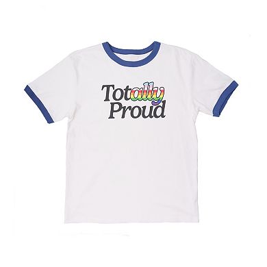 Adult ph by The Phluid Project Totally Proud White Blue Ringer Tee