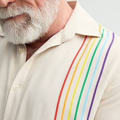 Adult ph by The Phluid Project Vertical Stripe Woven Button Down Top