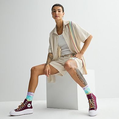 Adult ph by The Phluid Project Vertical Stripe Woven Button Down Top