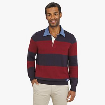 Men's Chaps Stripe Rugby Sweater