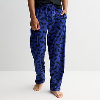 Men's Bat Print Minky Pajama Pants