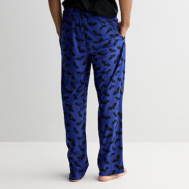 Men's Bat Print Minky Pajama Pants
