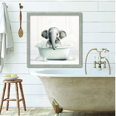 COURTSIDE MARKET Bath Scenes Elephant Framed Board Art