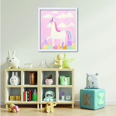 COURTSIDE MARKET Pink Unicorn Dreams-I Framed Board Art