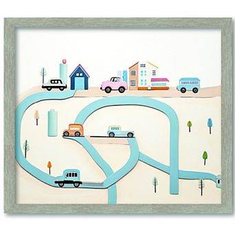 COURTSIDE MARKET Wheels-Roadway I Framed Board Art