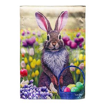 Evergreen Enterprises Bunny in Tulip Field Garden Flag