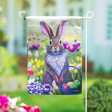 Evergreen Enterprises Bunny in Tulip Field Garden Flag
