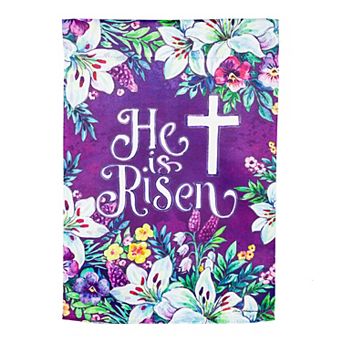 Evergreen Enterprises Easter Cross Garden Flag with Floral Design