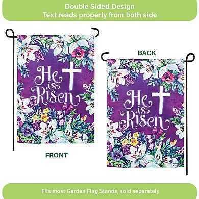 Evergreen Enterprises Easter Cross Garden Flag with Floral Design