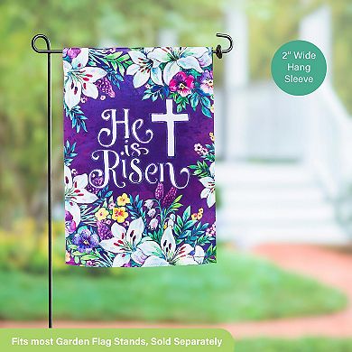Evergreen Enterprises Easter Cross Garden Flag with Floral Design