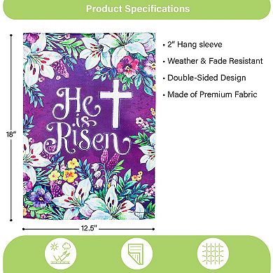 Evergreen Enterprises Easter Cross Garden Flag with Floral Design