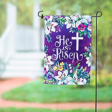 Evergreen Enterprises Easter Cross Garden Flag with Floral Design