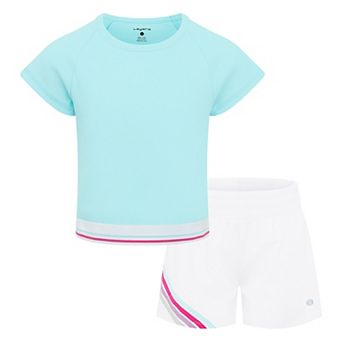 Girls 4-6x Layer 8 Ribbed Active Tee & Stretch Woven Shorts Set