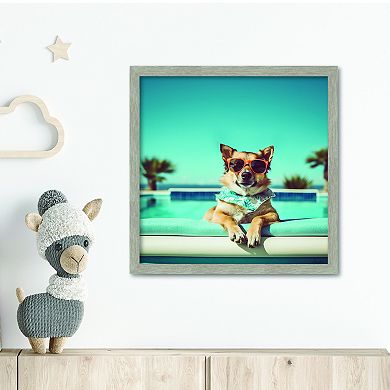 COURTSIDE MARKET By The Pool I Framed Board Art