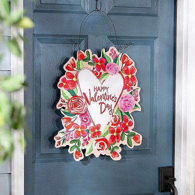 Evergreen Enterprises Happy Valentine's Day Floral Wreath / Spring has Sprung Double Sided Estate Door Décor