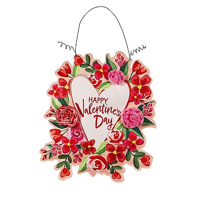 Evergreen Enterprises Happy Valentine's Day Floral Wreath / Spring has Sprung Double Sided Estate Door Décor