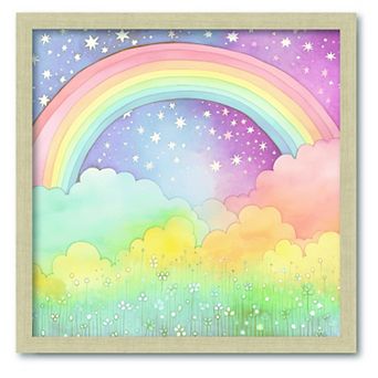 COURTSIDE MARKET Happy Rainbow-Star Framed Board Art