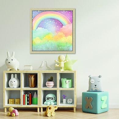 COURTSIDE MARKET Happy Rainbow-Star Framed Board Art