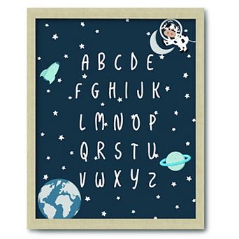 COURTSIDE MARKET Learn Your Abc Space Framed Board Art