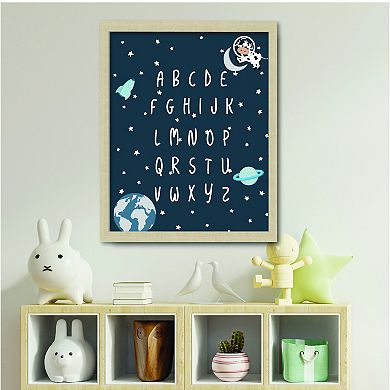 COURTSIDE MARKET Learn Your Abc Space Framed Board Art