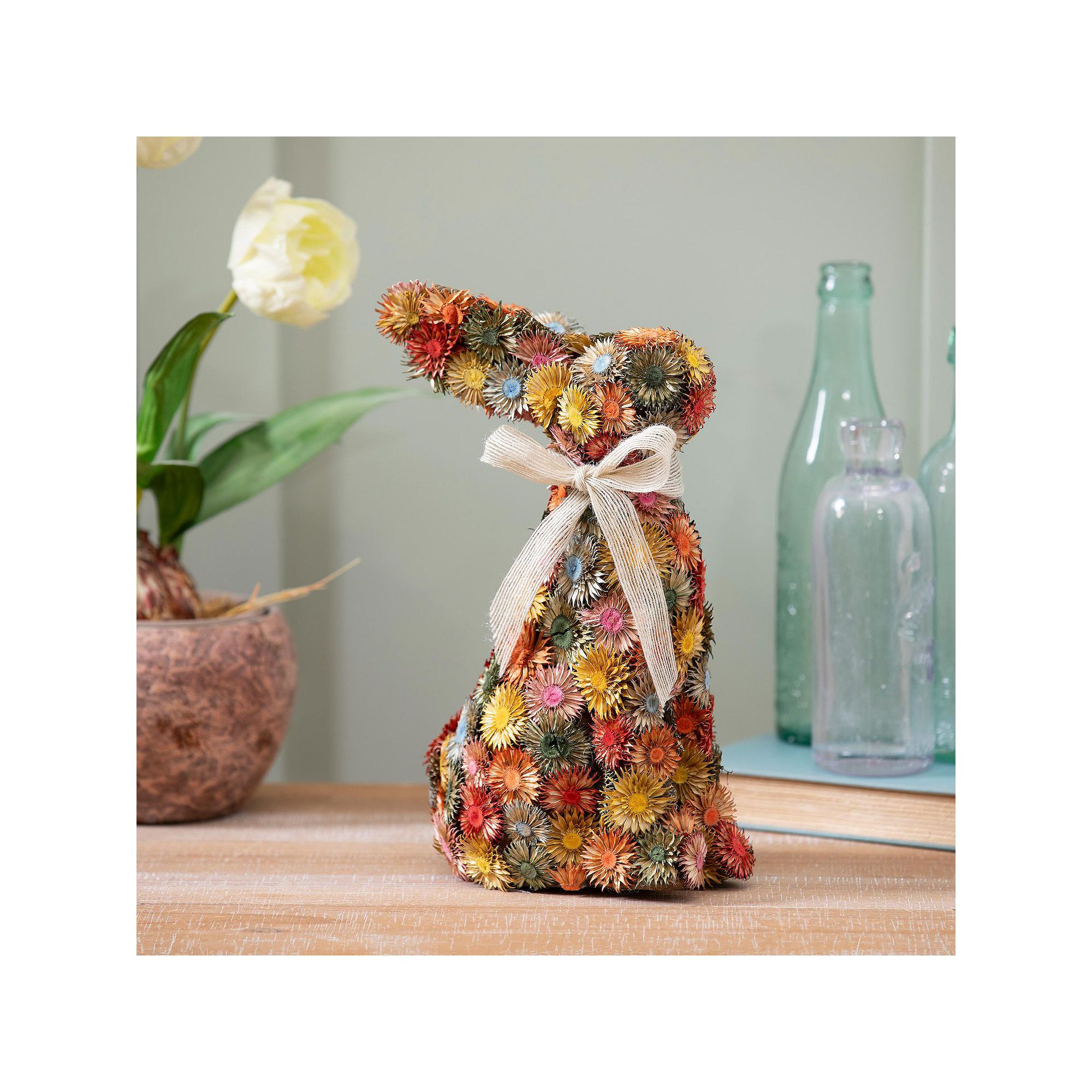 Evergreen Enterprises Easter Bunny Dried Floral Décor, Multi