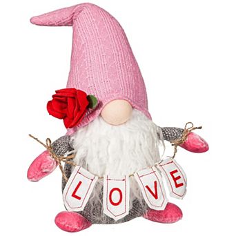 Evergreen Enterprises 11.75" LED Fabric "Love" Gnome Table Decor
