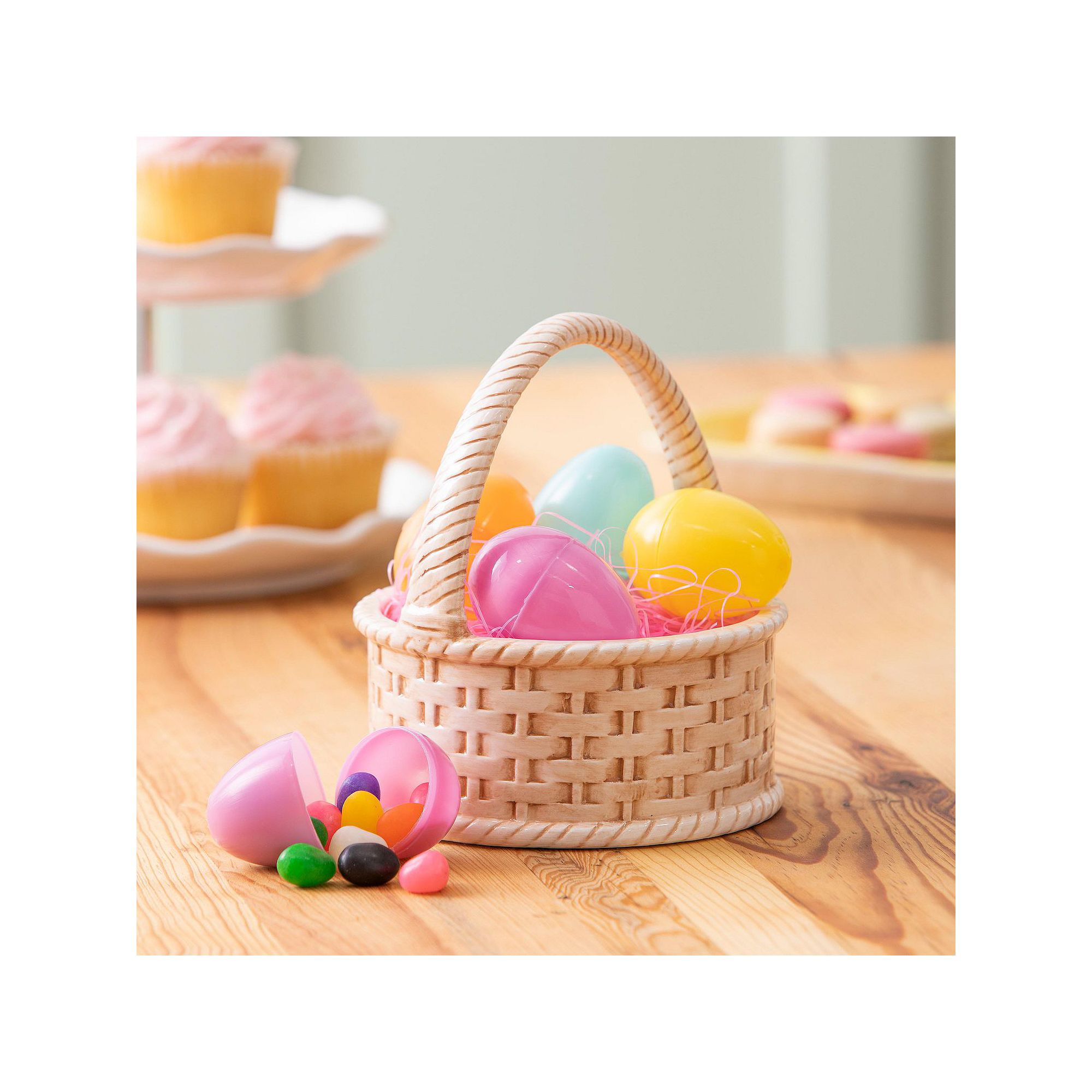 Evergreen Enterprises 6 Ceramic Easter Basket Table Décor, Multi