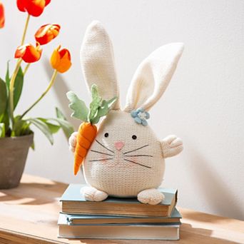 Evergreen Enterprises Fabric Whimsical Bunny Table Decor